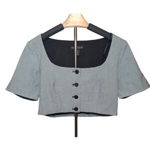 NWOT House of Harlow 1960 Houndstooth Lined Cropped Wide Neck Jacket